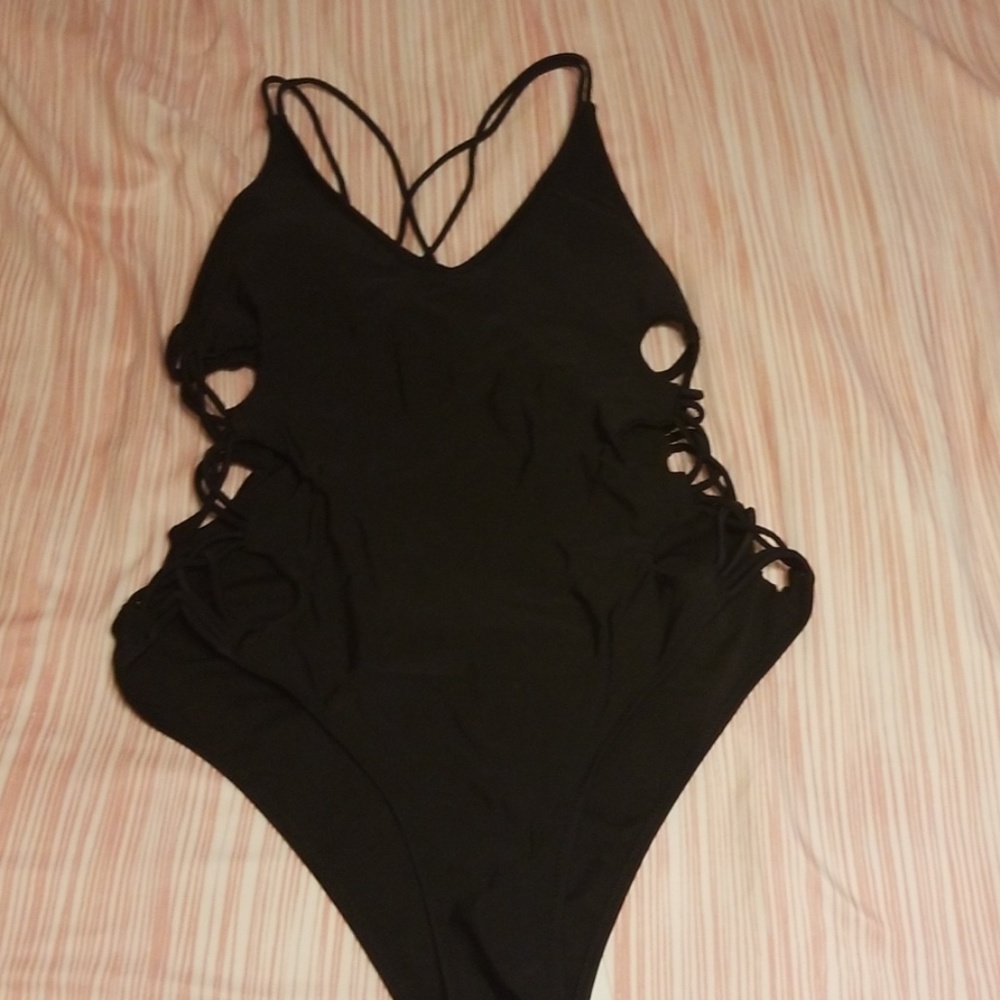 One piece black swimsuit